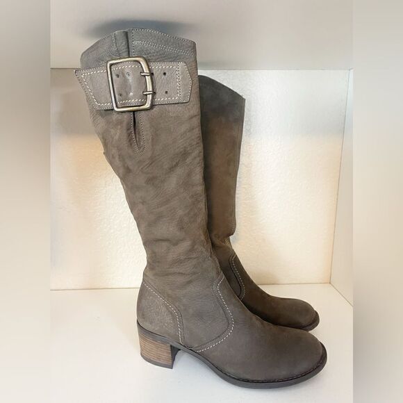 Paul Green Kendra Tall Buckle Brown Leather Boots 6/ US Size 8 to 8.5 - Picture 12 of 12